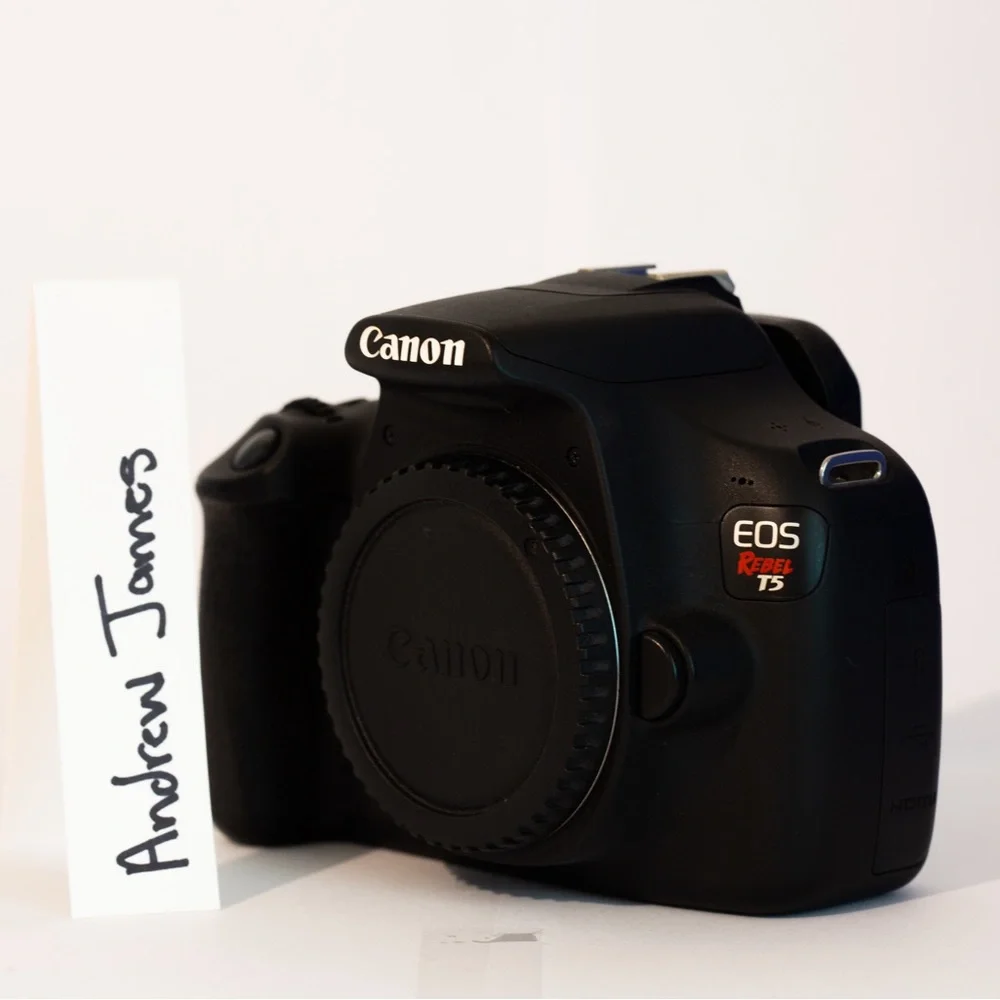 Canon EOS Rebel T5 with 3 lenses and accessories (see description).